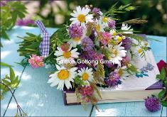 Klappkarte Strau� mit Wiesenblumen